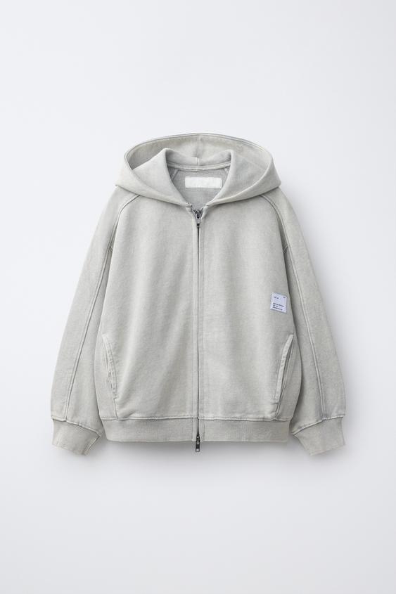 FADE OUT LABEL ZIP-UP SWEATSHIRT - Light grey by Zara - Image 0