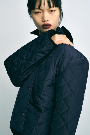 WATER-REPELLENT QUILTED JACKET - Navy blue by Zara