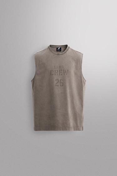 TRAINING TANK TOP - Brown by Zara