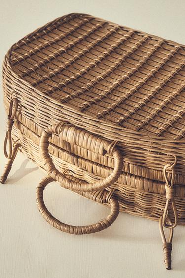 CHILDREN'S WOVEN RATTAN CASE BASKET - Light beige by Zara