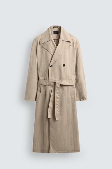 OVERSIZE FIT TRENCH COAT - Oyster-white by Zara