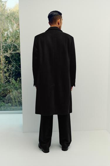 MANTECO WOOL BLEND DOUBLE-BREASTED COAT - Black by Zara