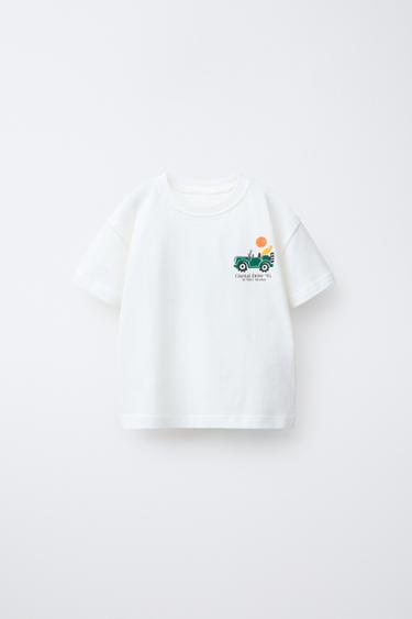 PRINTED T-SHIRT - Ecru by Zara