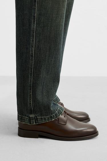 LEATHER DRESS SHOES - Brown by Zara - Image 0