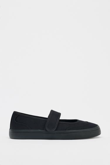 FABRIC STRAP BALLERINAS - Black by Zara