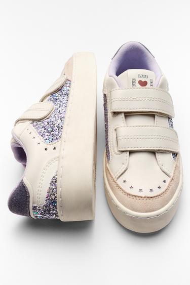 GLITTER SNEAKERS - White by Zara