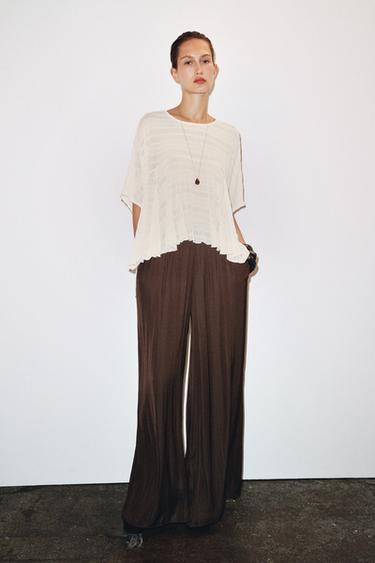 ASYMMETRIC TEXTURED CAPE - Ecru by Zara - Image 0