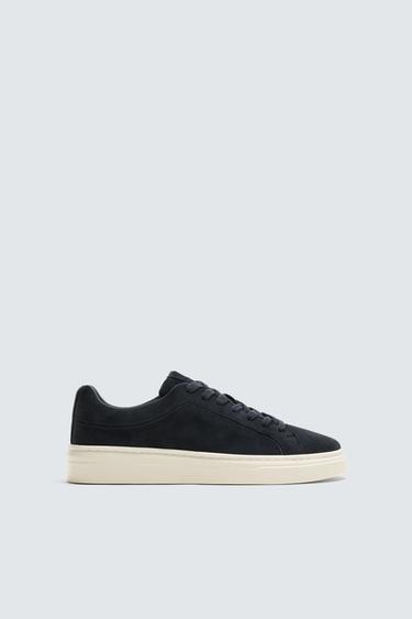 LEATHER TRAINERS - Blue by Zara