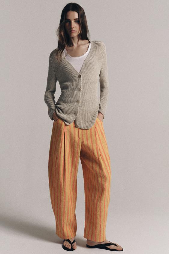 V-NECK CARDIGAN - Light beige by Zara - Image 0