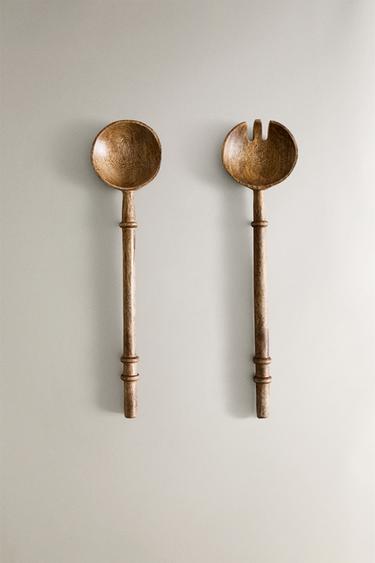 WOODEN SALAD CUTLERY SET (SET OF 2) - Light beige by Zara - Image 0