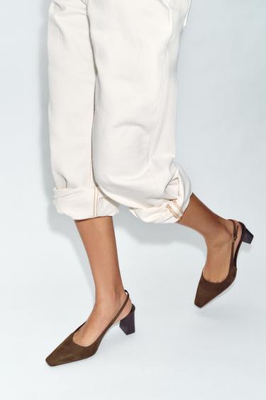 SLINGBACK HEEL SHOES - Chocolate Brown by Zara