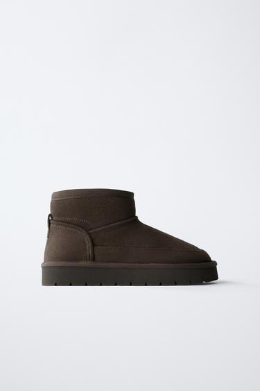LINED ANKLE BOOTS - Brown by Zara