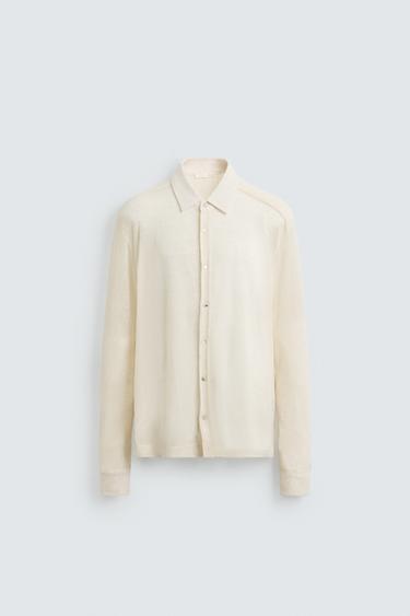 TEXTURED SEMI-SHEER SHIRT - Ecru by Zara