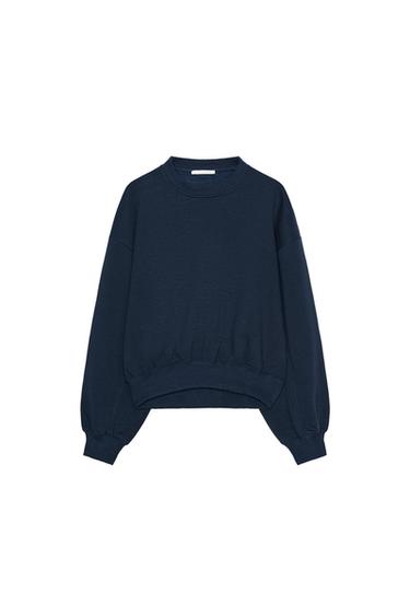 BASIC PLUSH SWEATSHIRT - Navy blue by Zara