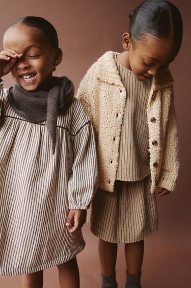 ZARA TIMELESS - STRIPED PRINT DRESS - Ecru by Zara