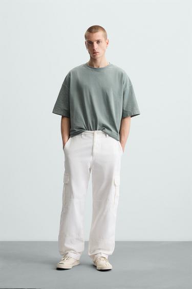 LIGHT WEIGHT WASHED BOXY FIT T-SHIRT - washed green by Zara