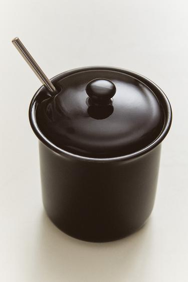 STONEWARE HONEY POT - Brown by Zara