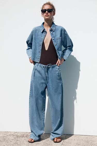 Z1975 MID-WAIST WIDE-LEG JOGGER JEANS - Mid-blue by Zara