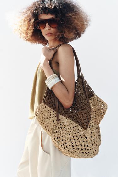 BRAIDED TOTE BAG - Light beige by Zara