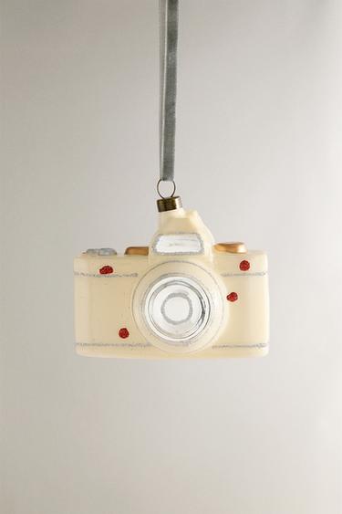 CAMERA CHRISTMAS TREE DECORATION - Ecru by Zara