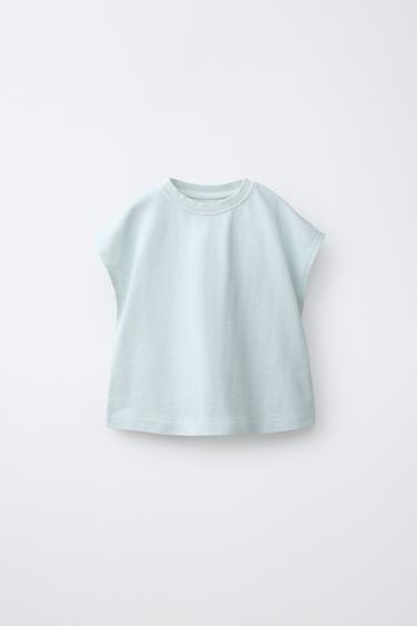 PLAIN T-SHIRT WITH LABEL - Sea green by Zara