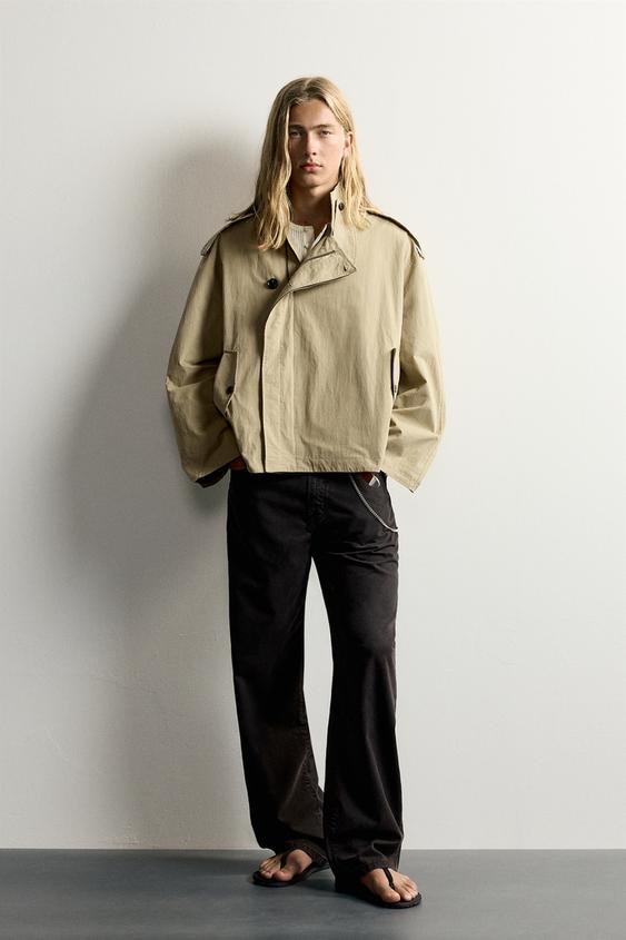 TECHNICAL CROPPED FIT TRENCH COAT - Sand by Zara - Image 0