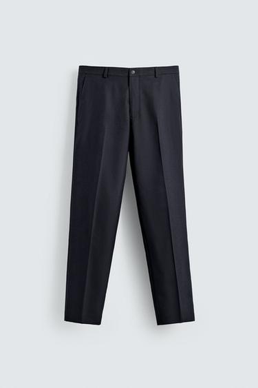 HOUNDSTOOTH SUIT TROUSERS - Navy blue by Zara