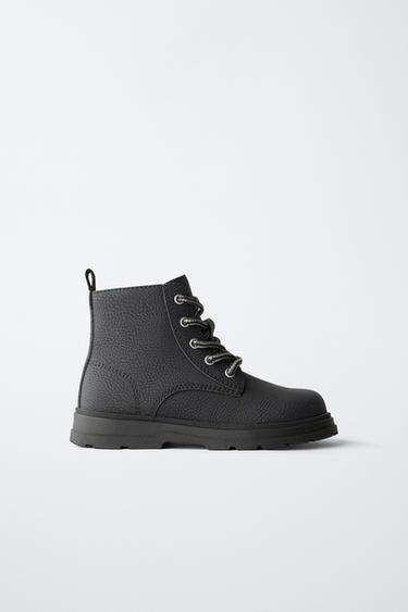 LACE-UP ANKLE BOOTS - Black by Zara