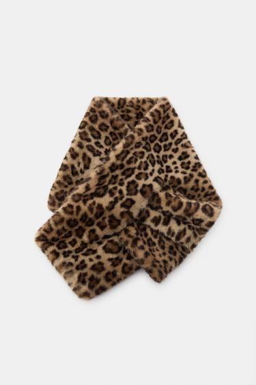 ANIMAL PRINT FAUX FUR SCARF - Leopard by Zara