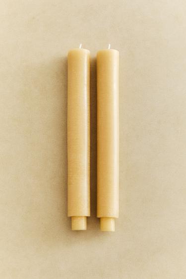 PACK OF STRAIGHT DECORATIVE CANDLES (PACK OF 2) - Vanilla by Zara