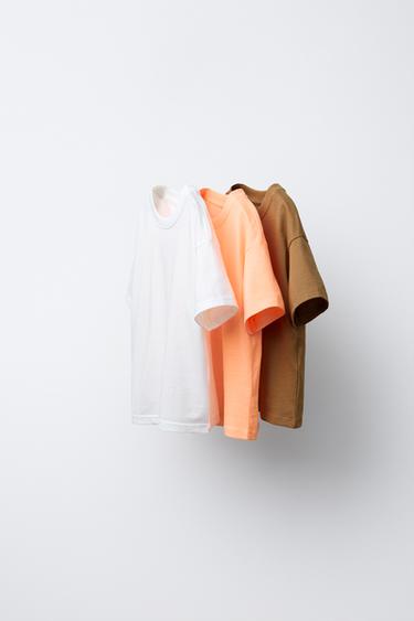3-PACK OF PLAIN T-SHIRTS - Orange by Zara - Image 0