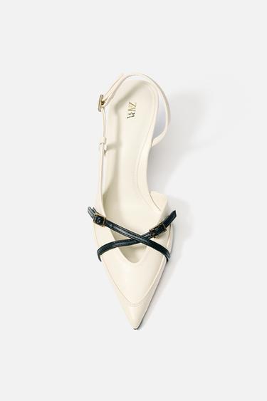 STRAPPY HEELED BUCKLED SHOES - white by Zara