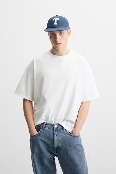 LIGHTWEIGHT WASHED BOXY FIT T-SHIRT - Oyster-white by Zara