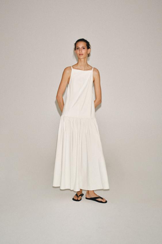 ZW COLLECTION PLEATED DRESS - White by Zara - Image 0