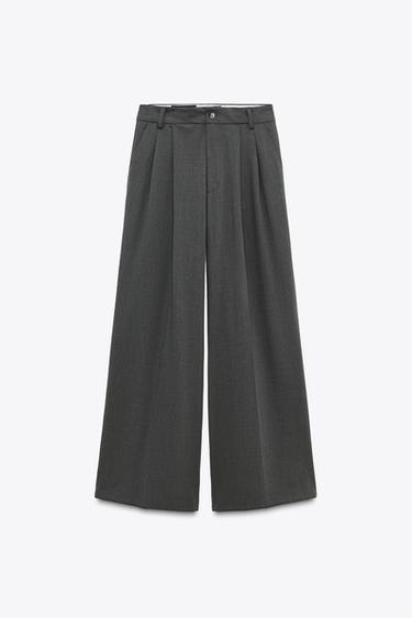 DOUBLE PLEAT TROUSERS - Dark grey by Zara