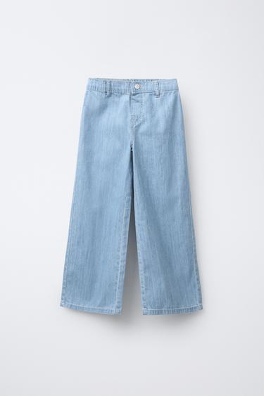 FLOWING WIDE-LEG TROUSERS - Light blue by Zara