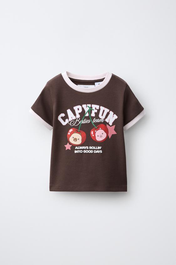 CAPYFUN © CHERRY PRINT T-SHIRT - Brown by Zara - Image 0