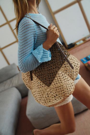 BRAIDED TOTE BAG - Light beige by Zara