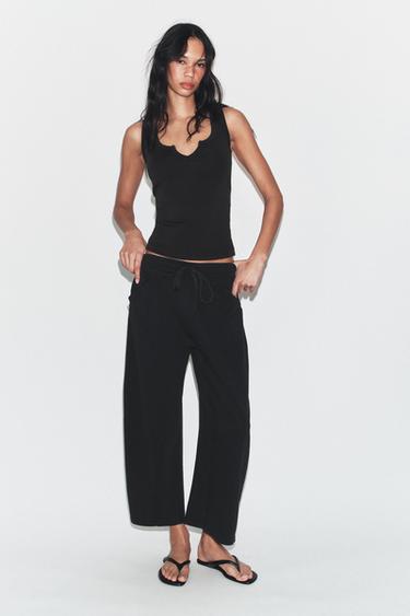 FADED-EFFECT PLUSH TROUSERS - Anthracite grey by Zara