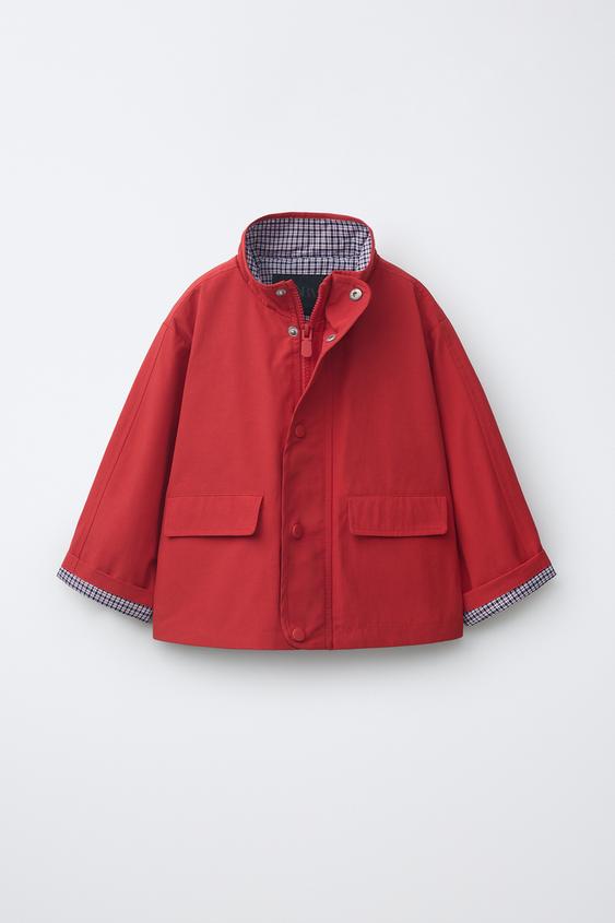 CHECK PRINT LINED JACKET - Red by Zara - Image 0