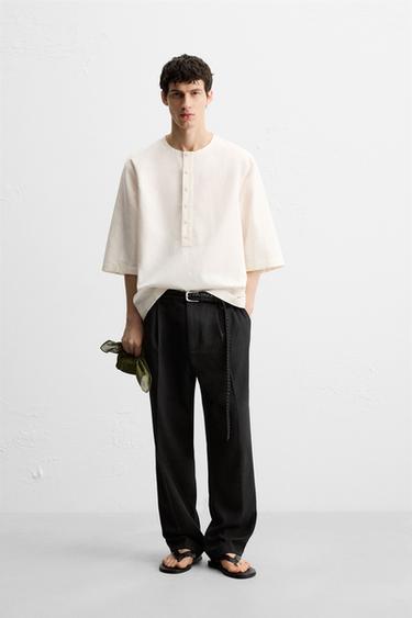 RELAXED FIT POLO SHIRT - Oyster-white by Zara