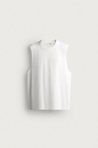 LIGHTWEIGHT RELAXED FIT TANK TOP - White by Zara