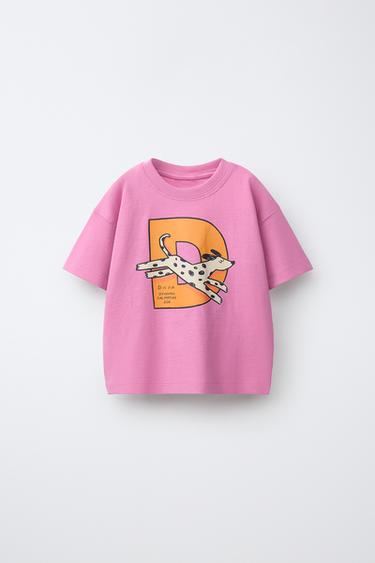 ANIMAL PRINT T-SHIRT - Pink / Lilac by Zara
