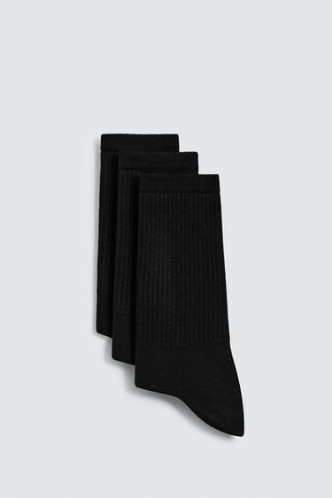 3-PACK OF BASIC RIB SOCKS - Black by Zara