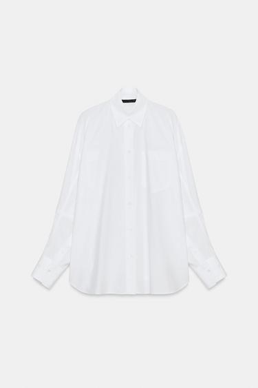OVERSIZE POPLIN SHIRT - White by Zara