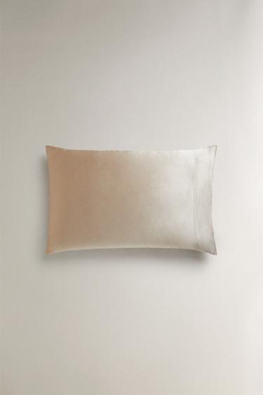 100% MULBERRY SILK PILLOWCASE - Brown / Taupe by Zara - Image 0