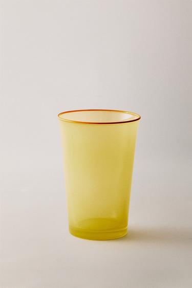 COLOURED GLASS TUMBLER - Yellow by Zara