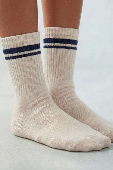 3-PACK OF MID-HEIGHT STRIPED SOCKS - Beige marl by Zara