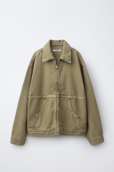 WASHED EFFECT TWILL OVERSHIRT - Khaki by Zara