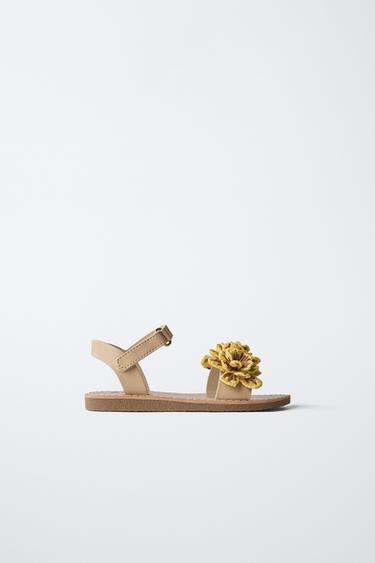 FLORAL SANDALS - Sand Brown by Zara - Image 0